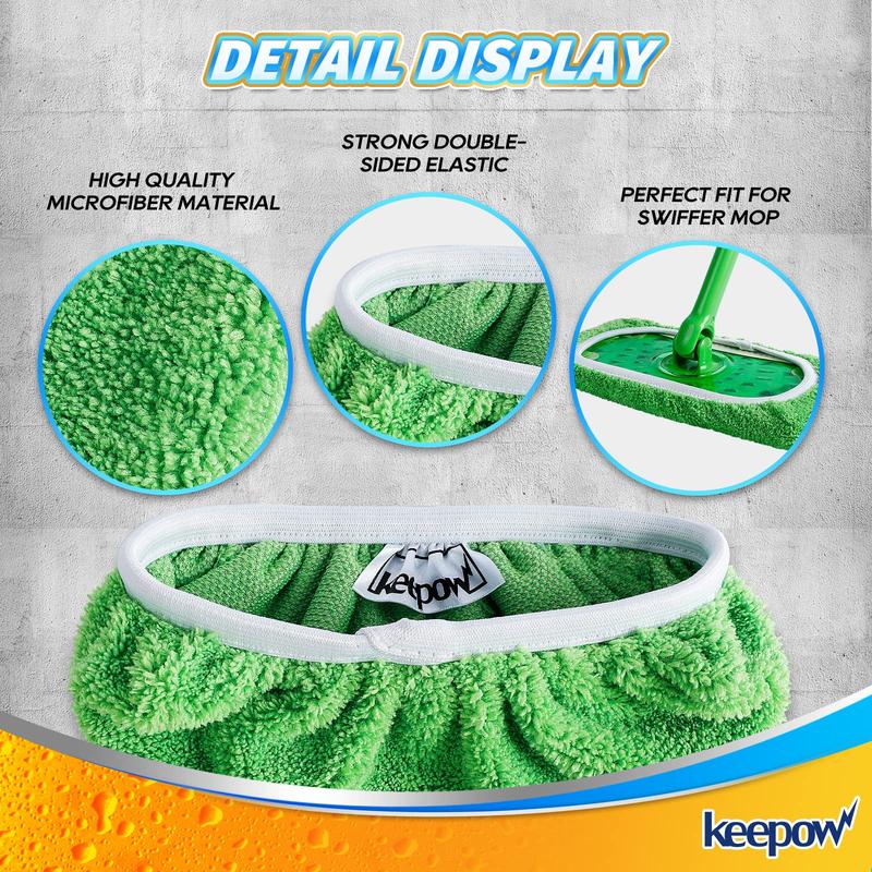 KEEPOW 5701M Green Cotton Pads for All 10 Inches Flat Mop(mop is not include)