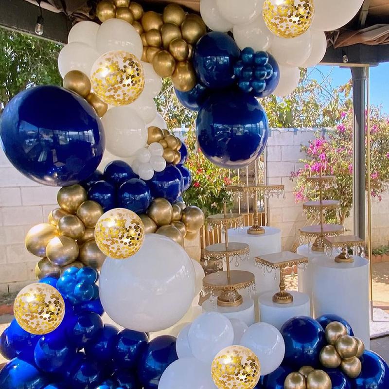 Navy Blue  Balloons Garland Kit, Navy Blue  White Confetti Balloons Arch Kit for Birthday Party  Shower Wedding Graduation Class of 2024 Prom Decorations