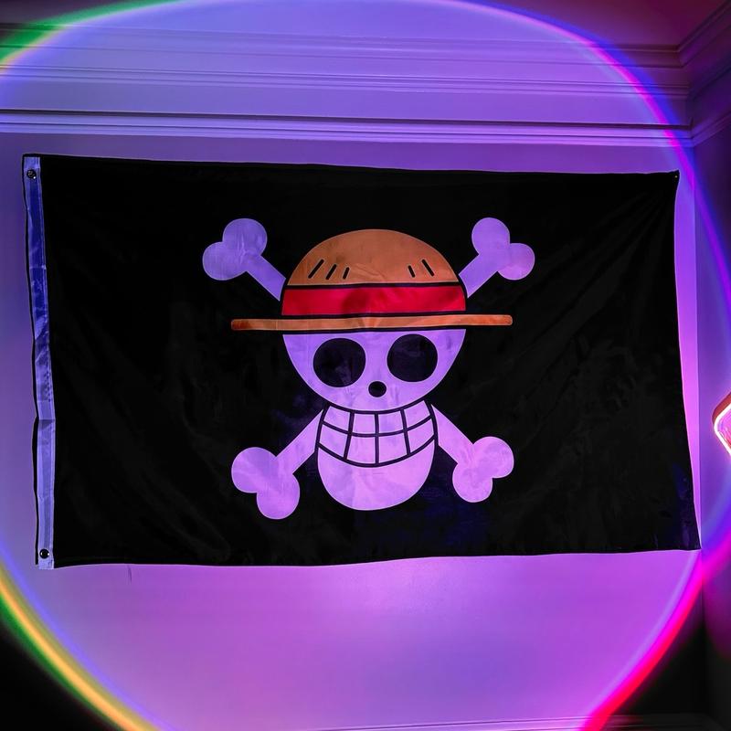 Luffy Flag Banner Anime Room Decor, One Piece, Straw Hat Pirates, Hanging Pack Adventure Wall