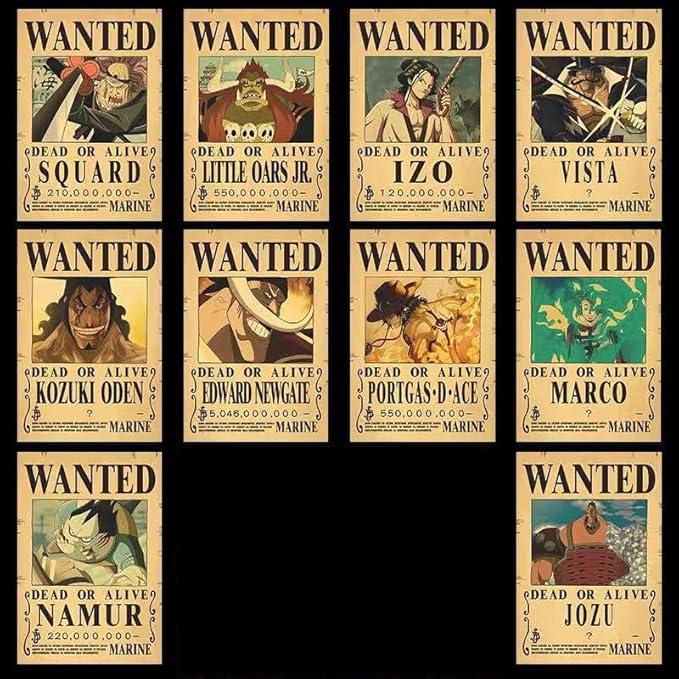 wanted bounty poster Luffy Zoro kraft paper dormitory retro dormitory photo wall paper sticker