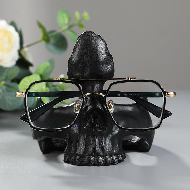 Room Decor Skull Design Eyeglasses Holder without Glasses, 1 Count Creative Resin Desktop Storage Tray, Home Decoration Ornament, Summer Gift Ideas