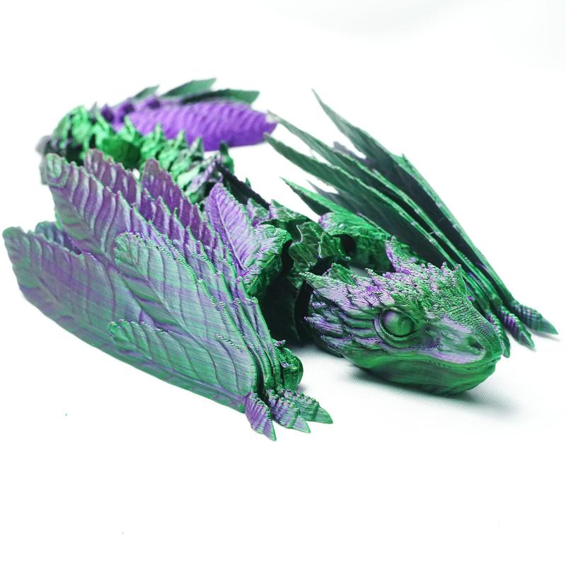 3D Printed Dragon Figurine, 1 Count Colorful Lifelike Creative Desktop Decoration, Unique 3D Printed Dragon for Collectors & Fantasy Lovers