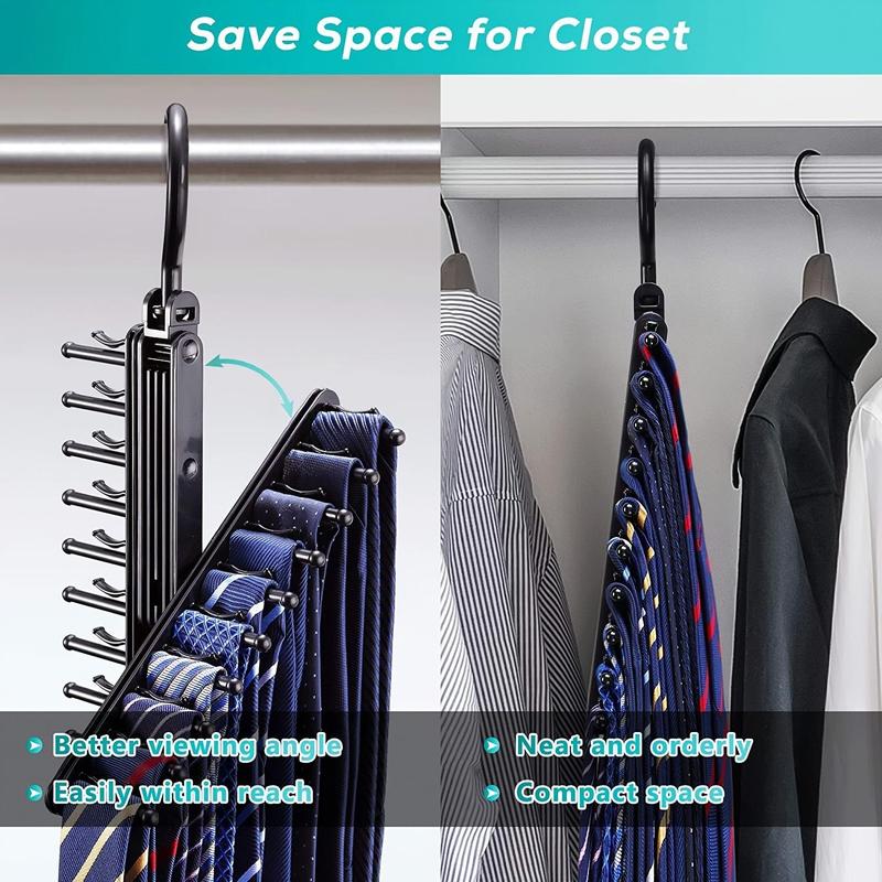 Rotatable Tie Holder, 1 Count Space Saving Non-slip Belt Hanger for Home Wardrobe, Wardrobe Organizer