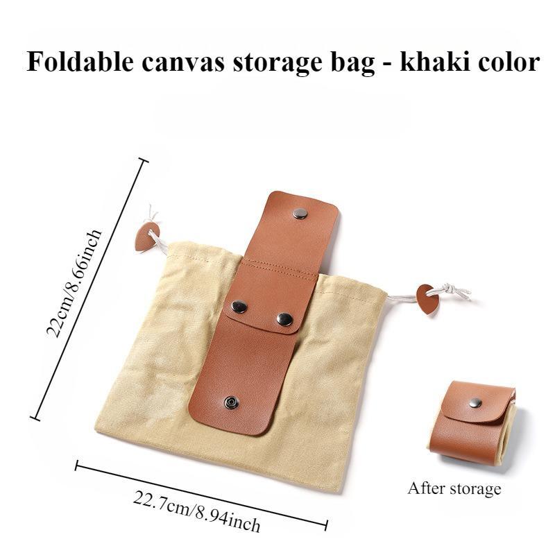 Outdoor Fruit Picking Bag, Foldable Canvas Storage Bag with Buckle, Waist Hanging Tool Bag, Folding Canvas Tool Storage Bag