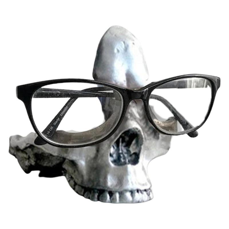 Room Decor Skull Design Eyeglasses Holder without Glasses, 1 Count Creative Resin Desktop Storage Tray, Home Decoration Ornament, Summer Gift Ideas