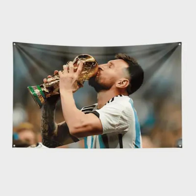 Messi World Cup Soccer Flag Tapestry Wall Hanging for Dorm Room Decor – Multiple Sizes (3x5ft)