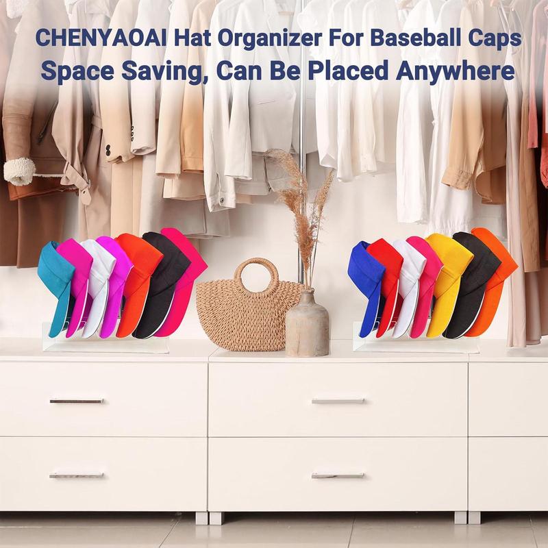 Acrylic Hat Stand, 1 Count Hat Organizer for 7 Baseball Caps, Hat Display Rack for Bedroom, Closet, Dresser, Office, Home Supplies