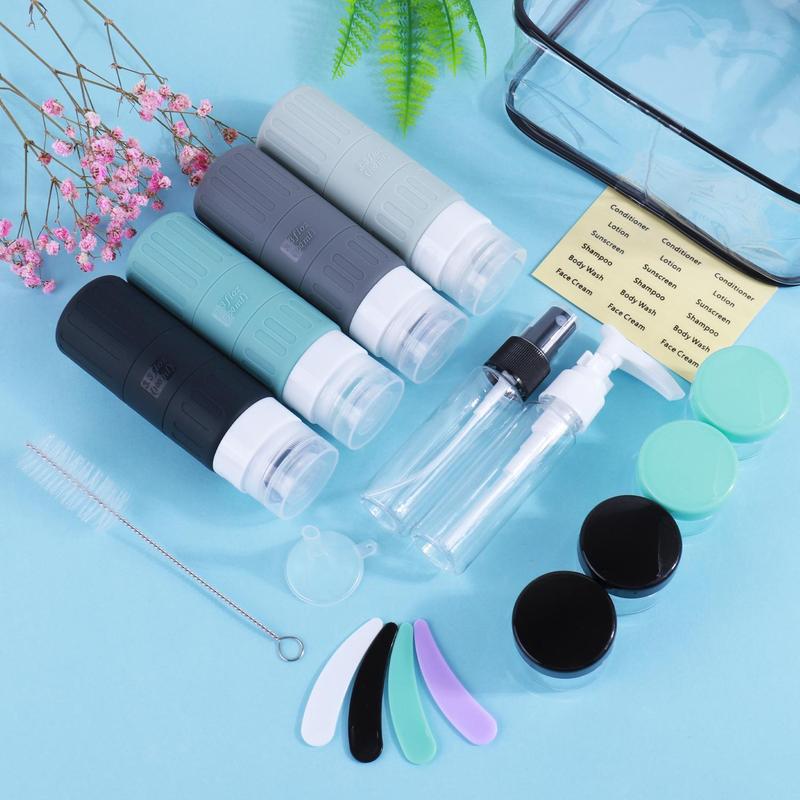 Travel Toiletry Bottle Set, 18pcs set Portable Travel Container Set, Leak Proof Silicone Toiletry Storage Container, Portable Travel Essentials