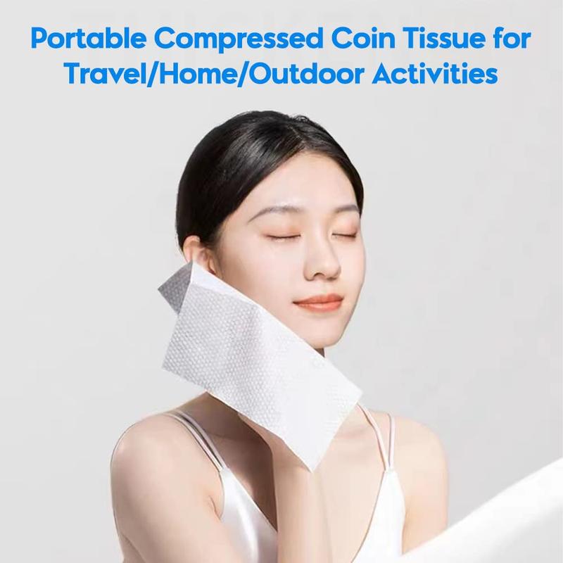 120pcs Compressed Towels, Disposable Facial Compressed Towels, Mini Compressed Towels, Camping Towels, Portable Compressed Coin Towels