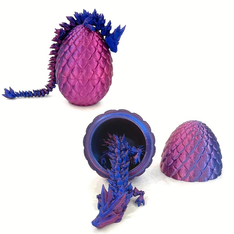 3D Dragon Egg Ornament, 1 Count Creative Laser Engraving Dinosaur with Egg Design Spring Toy, Desktop Decor for Home Office Dormitory Car School