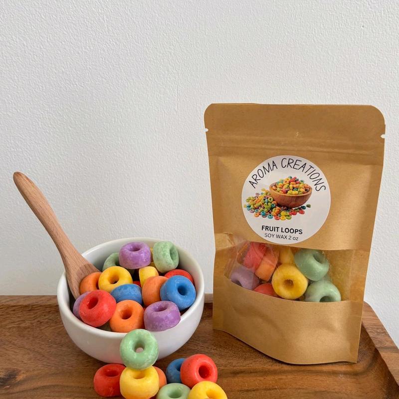 Fruit Loops Wax Melts - Candle Decor for Home- Realistic Fake Food- 100% Soy Wax- Gift Ideas