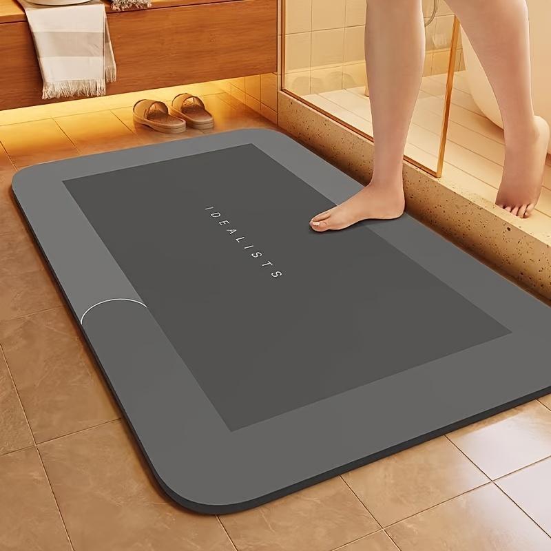 1pc Super Absorbent Diatomite Bath Mat - Quick Dry, Non-slip and Water-absorbing Floor Mat, Soft and Comfortable Bathroom Mat, Suitable for Bathroom, Shower, Laundry Room, Bedroom, Living Room, Doorstep Mat, Kitchen Floor Mat