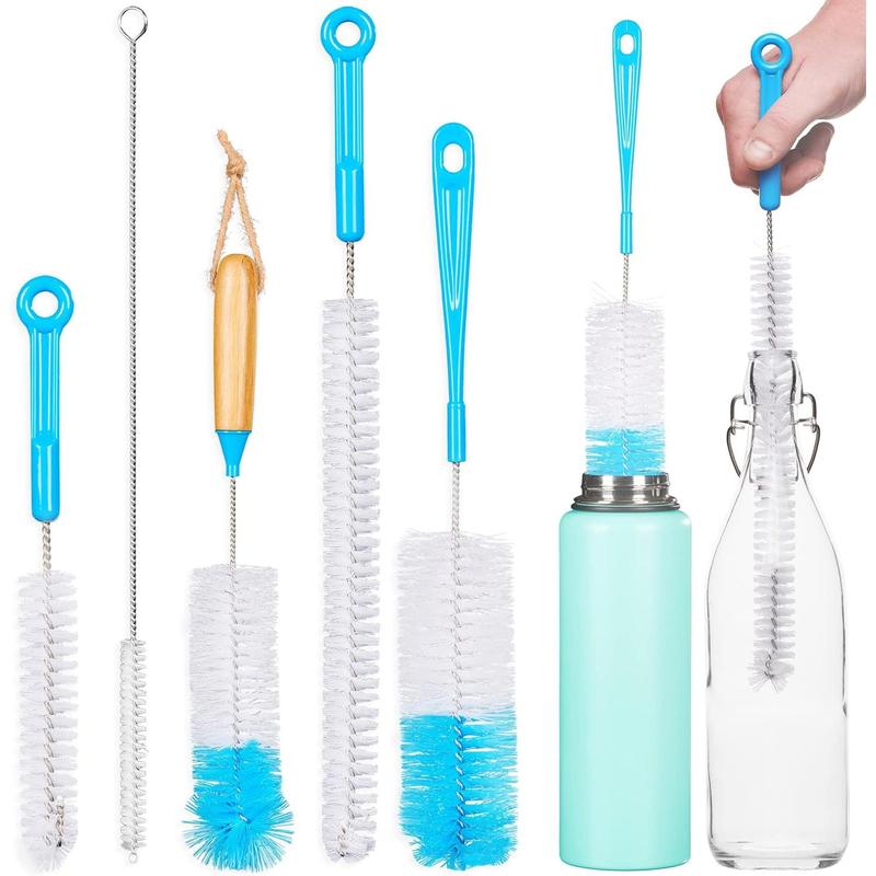 Bottle Brush Tube Cleaning Kit, 5 Counts set Long Handle Bottle Cleaner, Multifunctional Cleaning Brush for Water Bottles, Glasses & Straw