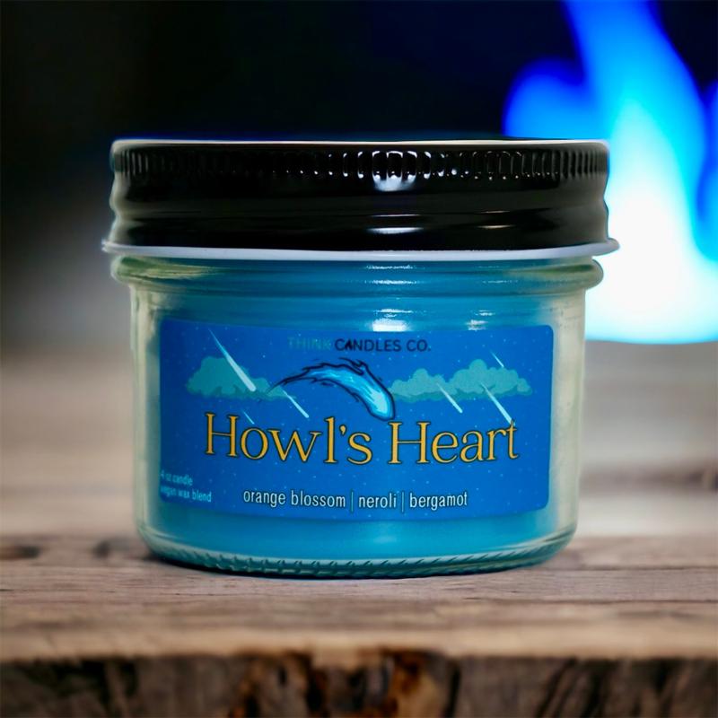 Howl's Heart Candle | Hand Poured Vegan Wax Blend Candle | 9 oz, 4 oz, 2 oz Snap Bar