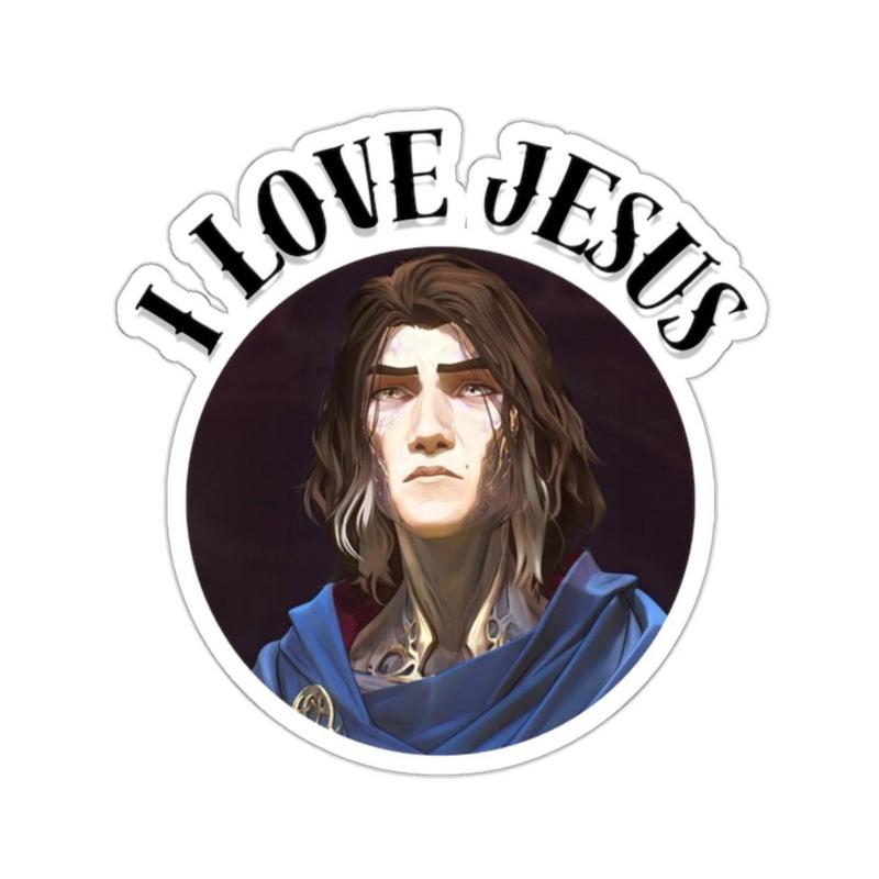 I Love Jesus Viktor Arcane Meme Sticker - Vinyl Decal, Cute Water Bottle Laptop Phone Case Decoration, League of Legends