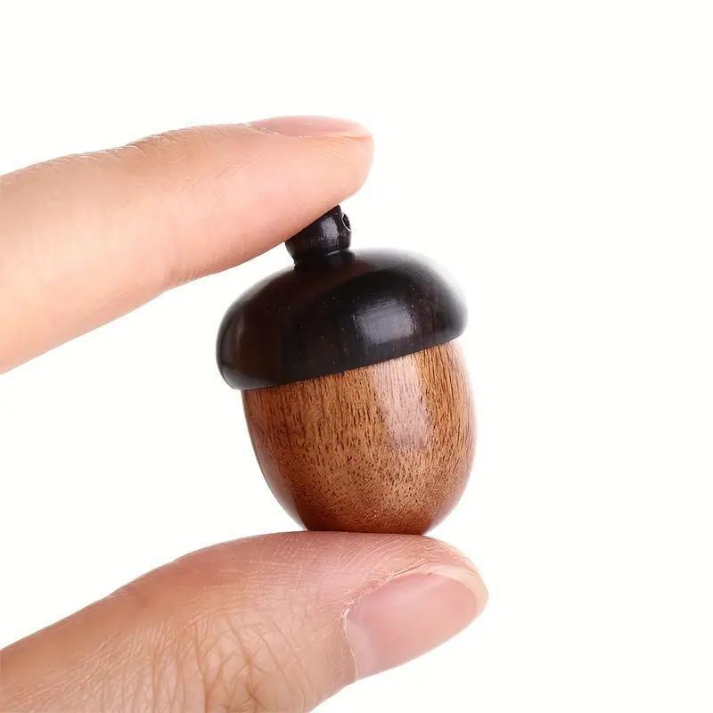 Pinecone Shaped Wooden Pill Storage Box, 3 Counts Mini Portable Pill Case, Jewelry Storage Box, Creative Storage Box for Home Office Outdoor