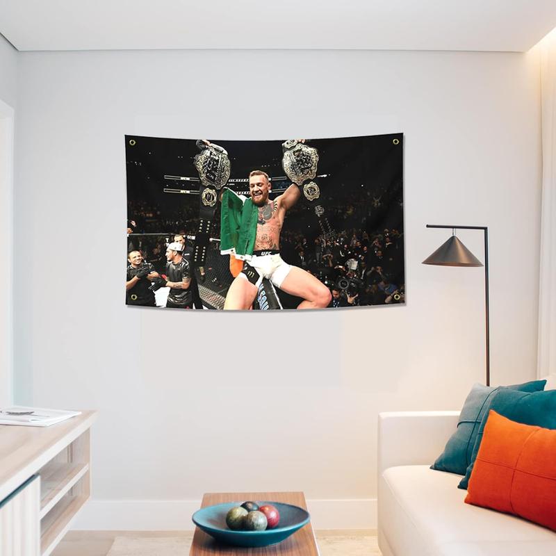 Conor McGregor Boxing 3x5FT Flag Funny Poster Durable Man Cave Wall Flag with Brass Grommets for College Dorm Room Decor Banners Ornaments