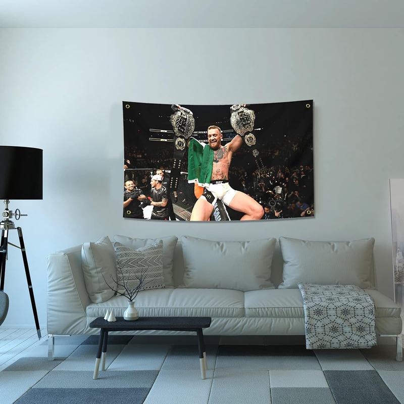 Conor McGregor Boxing 3x5FT Flag Funny Poster Durable Man Cave Wall Flag with Brass Grommets for College Dorm Room Decor Banners Ornaments