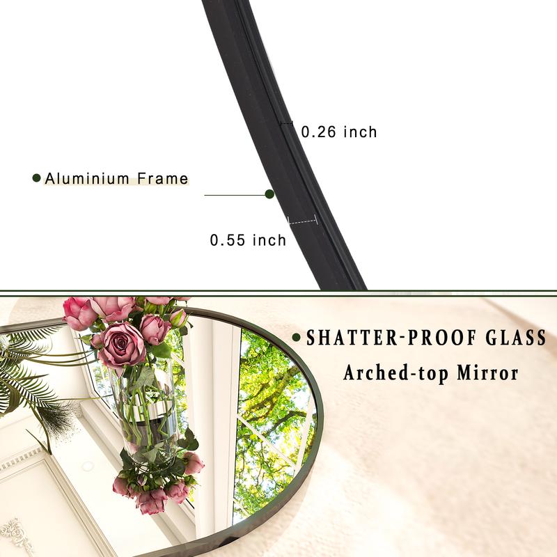 BEAUTYPEAK Arched Full Length Floor Mirror 64