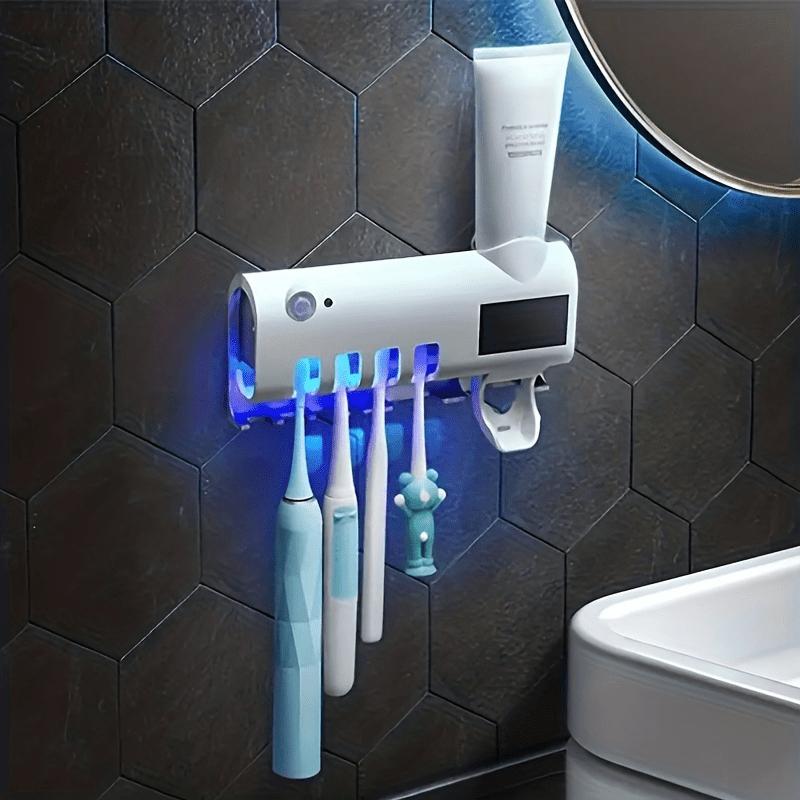 4-Slot Wall Mounted Toothbrush Holder with Intelligent Toothpaste Dispenser and Cleaning Function