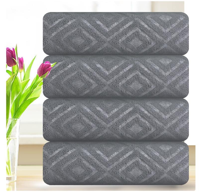 Smuge 4 Pack Oversized Bath Towel Set, Dark Grey 600 GSM Ultra Soft Extra Large Bath Sheet Towels 35