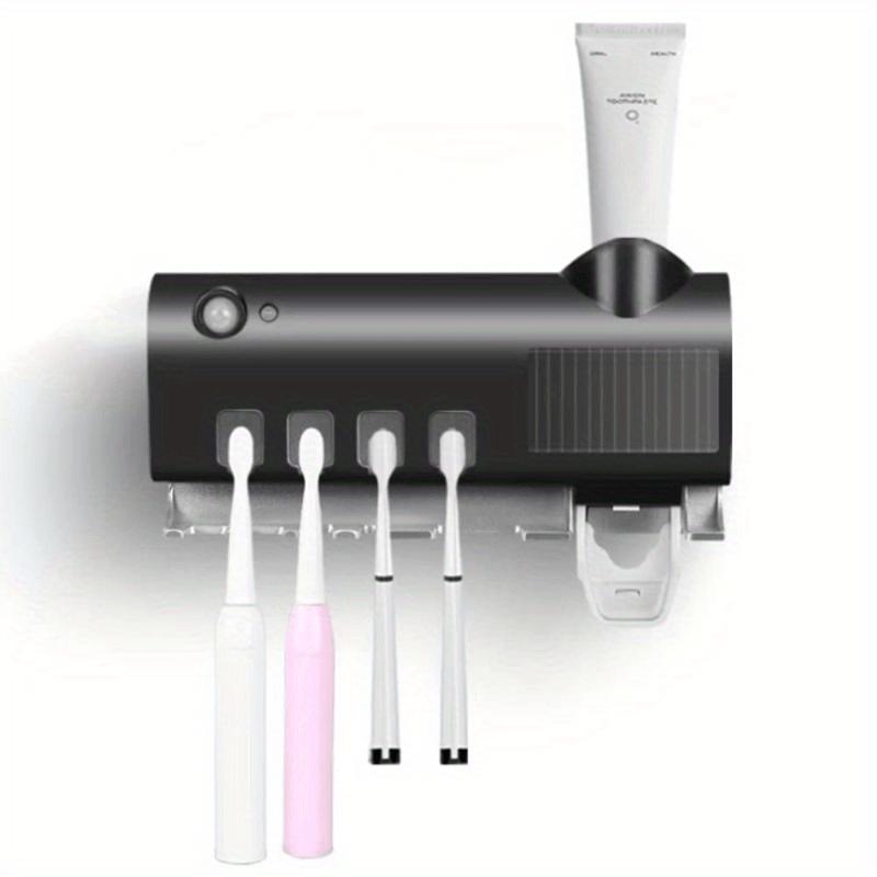 4-Slot Wall Mounted Toothbrush Holder with Intelligent Toothpaste Dispenser and Cleaning Function