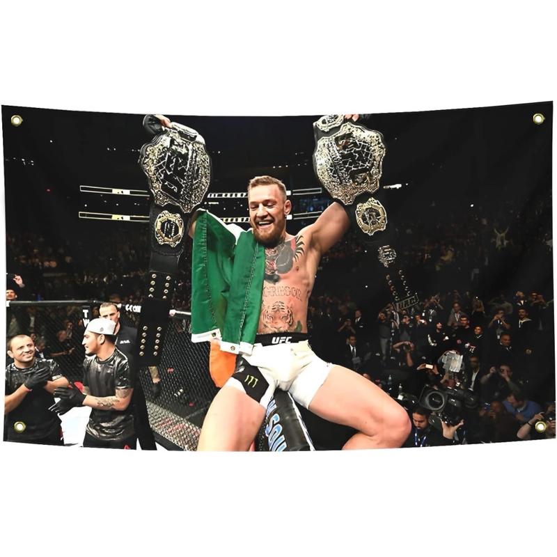 Conor McGregor Boxing 3x5FT Flag Funny Poster Durable Man Cave Wall Flag with Brass Grommets for College Dorm Room Decor Banners Ornaments