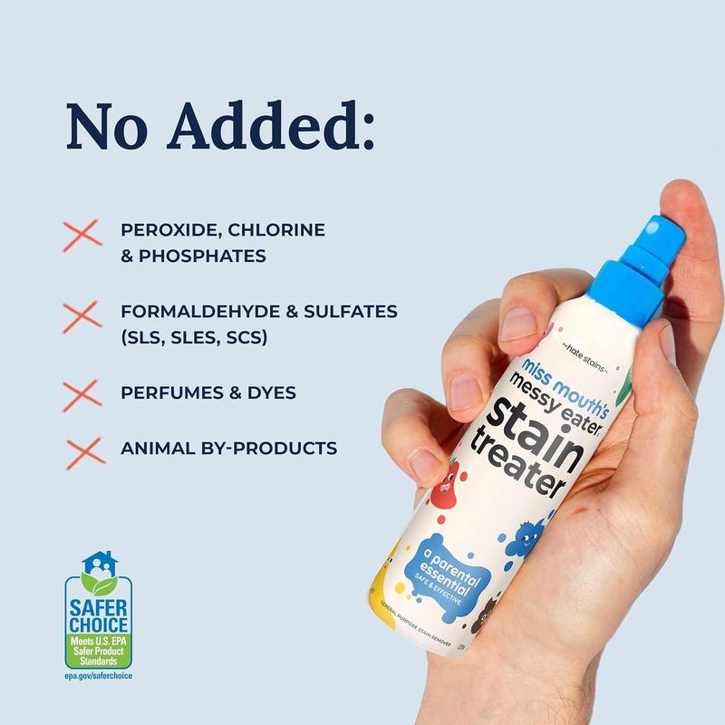 Messy Eater Stain Treater Spray - 4Oz Stain Remover - Newborn & Baby Essentials - No Dry Cleaning Food, Grease, Coffee off Laundry, Underwear, Fabric, Cleaner Household, Kit, Room, Shoe, Tool