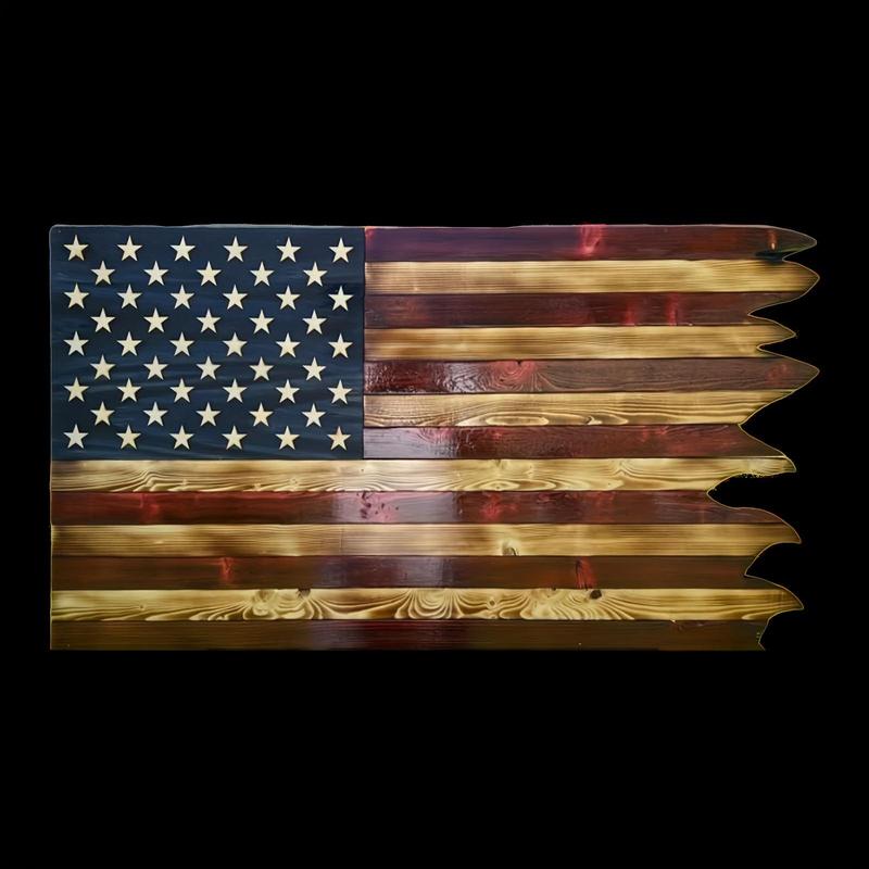 Wooden American Flag Design Wall Decor, Creative Flag Wall Art, Wall Decor for Home Living Room Bedroom Restaurant Bar Coffee Shop