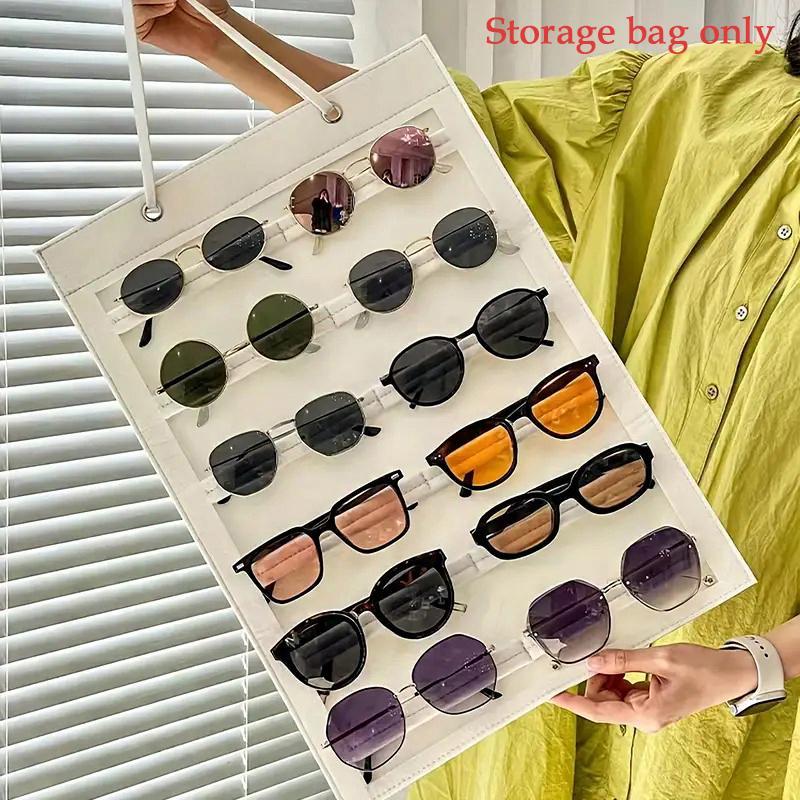 12-slot Sunglasses Storage Bag, Dust-proof Glasses Storage Tool, Sunglasses Hanging Storage Bag, Multifunctional Storage Bag Rack