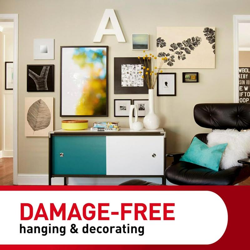 Command Poster Strips, Damage Free Hanging Poster Hangers, No Tools Wall Hanging Strips for Posters, 64 White Command Adhesive Strips