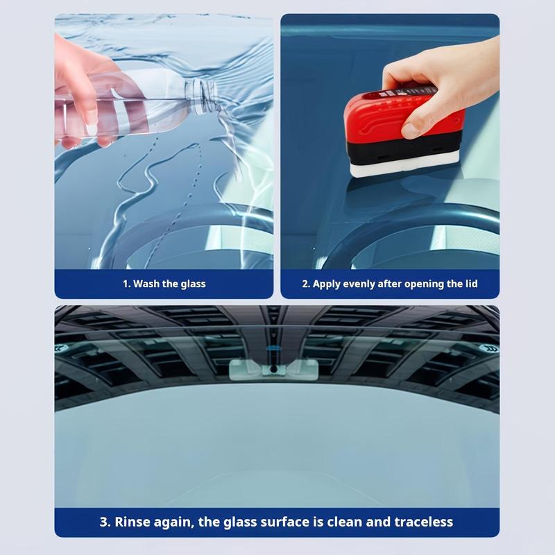 Car Glass Oil Film Cleaning Brush, Quick Oil Film Cleaning Tool, Portable Window Cleaning Polishes, Car Cleaning Tool for Daily