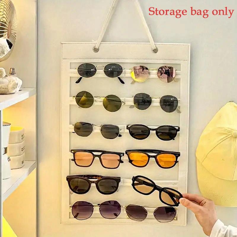 12-slot Sunglasses Storage Bag, Dust-proof Glasses Storage Tool, Sunglasses Hanging Storage Bag, Multifunctional Storage Bag Rack