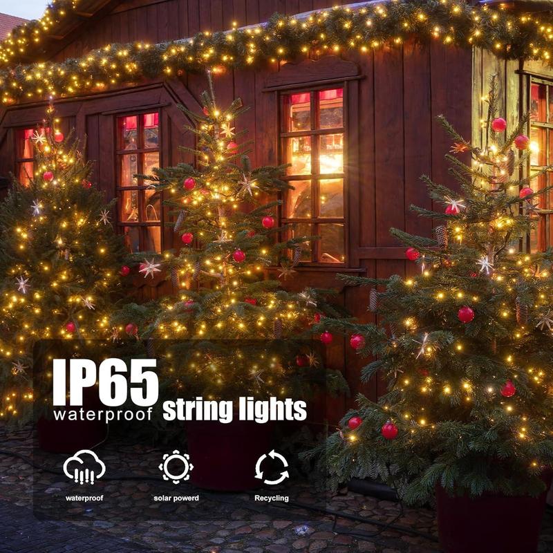 Color-changing Musical Christmas String Light, 1 Box 350 LED Bulbs String Light, Waterproof Human Body Induction String Light for Christmas Tree