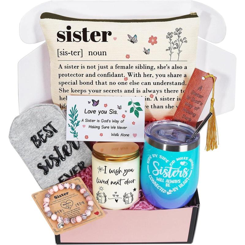 Sister Gifts Sisters Birthday Gift Ideas from Sister - Sisters Birthday Gifts Box from Brother,  Sister Ever Gifts,  Tumbler Christmas Gifts for Sister,  Friend, BFF, Bestie