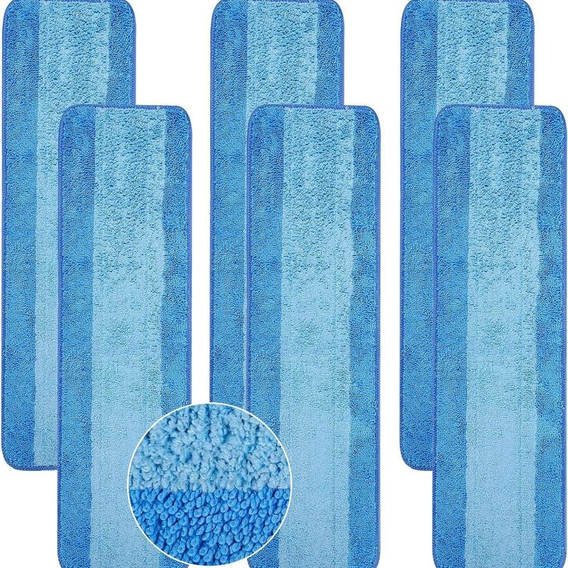 Microfiber Cleaning Pads, 6 Counts Replaceable Mop Pad Refill, Washable & Reusable Mop Pads for Hardwood and Hard-surface Floors