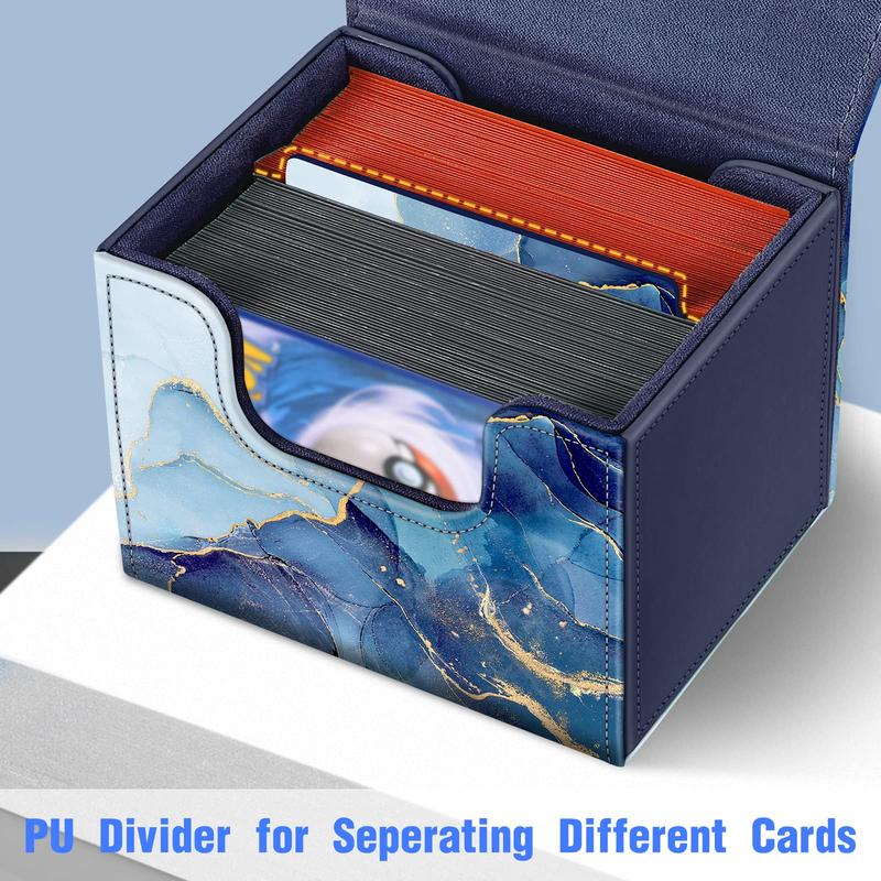 Card Deck Box Compatible with  TCG CCG, Fits Up 180+ Game Cards, Magnetic Game Card Storage Case with Divider, Organiser Box