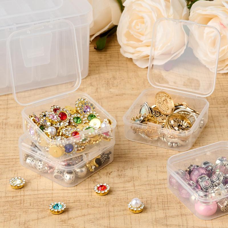 Clear Plastic Storage Box, 1 2 Sets Mini Bead Transparent Storage Container, Craft Storage Box for Jewelry Making DIY Bracelets Beads Nails Screws Small Crafts