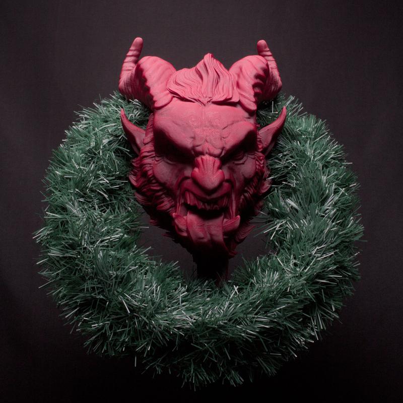 Wall Mounted Krampus Head – Unleash the Darkness of the Holidays