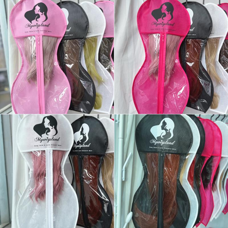 Creative Shaped Storage Bag with Hanger for Wigs and Extensions, Hangable Dust-proof Wig Organizer and Holder for Hair Styling Smooth Compression for Hair Extensions, Synthetic &  Lace Wigs