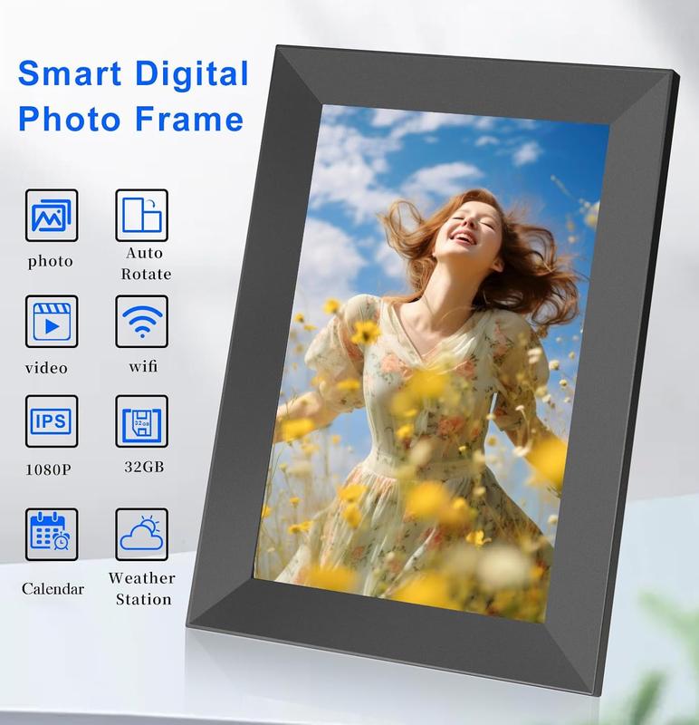 32GB Frameo Digital Frame WiFi Digital Picture Frames Load from Phone,Frameo 10.1 inch Smart WiFi Digital Photo Frame,1280x800 HD IPS LCDTouch Screen,Electronic Picture Frame Auto-Rotate