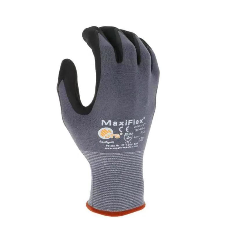 MaxiFlex Pro Grip Gloves 34- 874 (12-Pack) | Nitrile Coated Work Gloves For Precision Tasks, Heavy-Duty Work & Industrial Jobs in Spain Cleaning