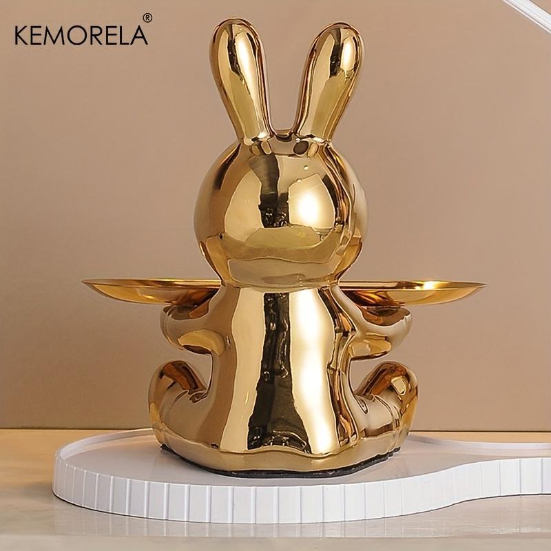 Rabbit Design Key Storage Ornament, 1 Count Ceramic Material Small Item Storage, Home Decor for Living Room & Wine Cabinet Decoration