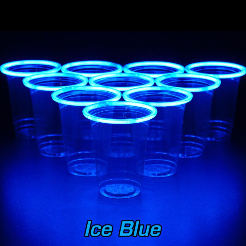 GLOWPONG Glow-in-the-Dark Pong Game Set - Green vs Blue - Includes 24 Glowing Party Cups, 48 Glow Cup Sticks (24 Green + 24 Blue - 2 FULL NIGHTS of gameplay!), 4 GLOWPONG Glowing Game Balls & 1 Patented LED Ball Charging Unit (to make EVERY SHOT GLOW!)