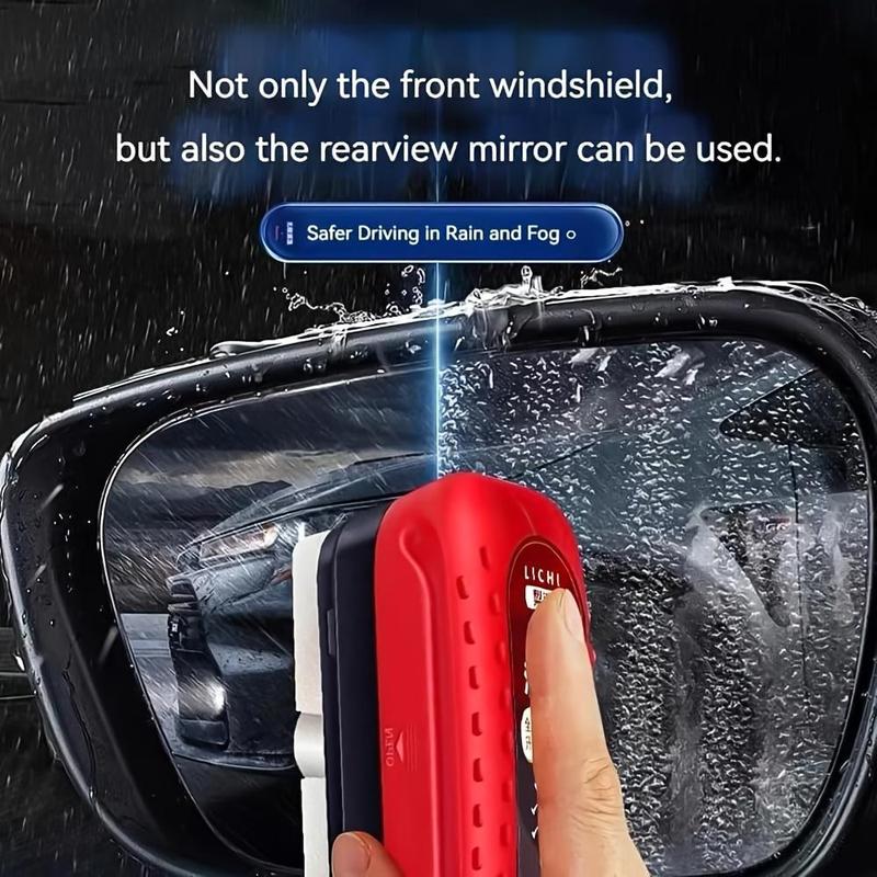 Car Windshield Cleaning Agent, Car Windshield Oil Film Cleaning Brush with Refill Liquid, Rainy Day Anti-fog Cleaning Glass Brush