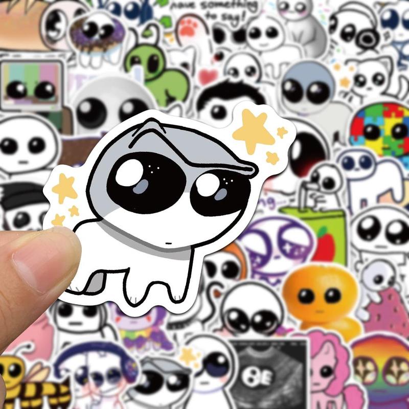 Cartoon TBH Creature Pattern Sticker, 50pcs set Cute Self Adhesive Decorative Stickers, DIY Decals for Water Bottle, Laptop, Phone Case, Scrapbooking