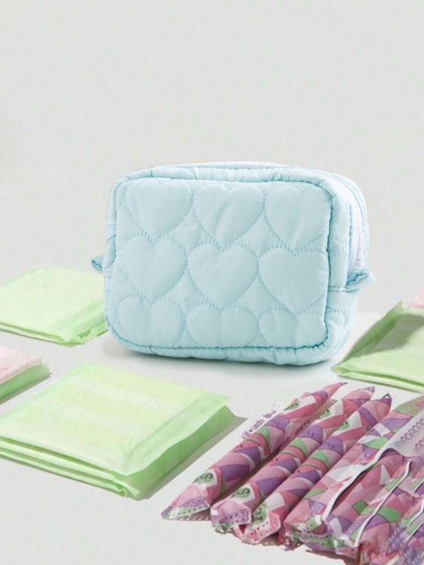 Portable Menstrual Pad Storage Bag, Cute Quilted Period Bag, Menstrual Pad Pouch, Bag Insert for Women & Girls, Travel Bag Insert