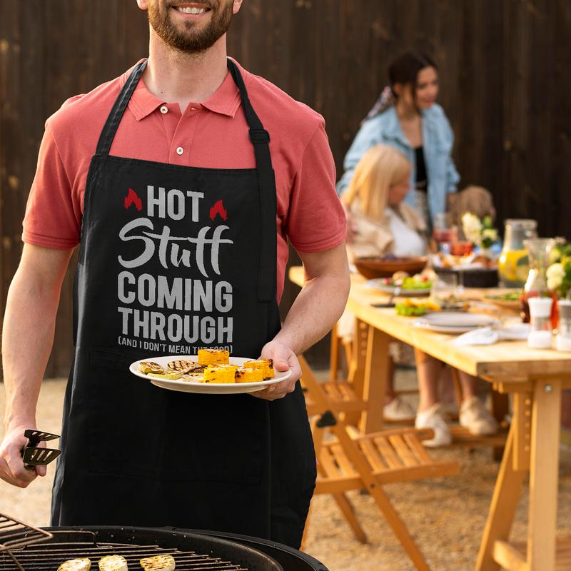 SANDJEST Humorous Apron with Pockets Chef BBQ Grilling Cooking Apron Gift for Birthday Christmas Funny Aprons for Men Dad Husband Boyfriend Grandpa chef apron