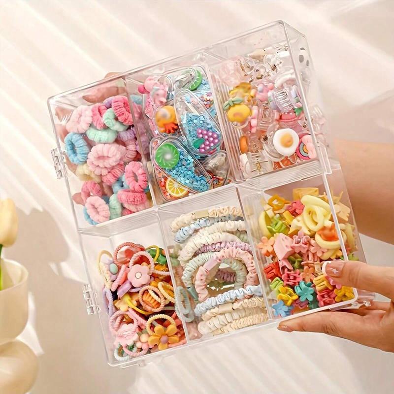 Clear Storage Display Box with Lid, 1 Count Transparent Storage Rack Contains 6 12 Compartments, Model Doll Storage Box, Home Living Room Office Decoration