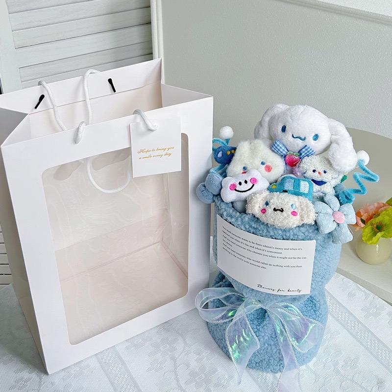 Blue bouquet | cute friend gift | girlfriend | valentine | bag + light